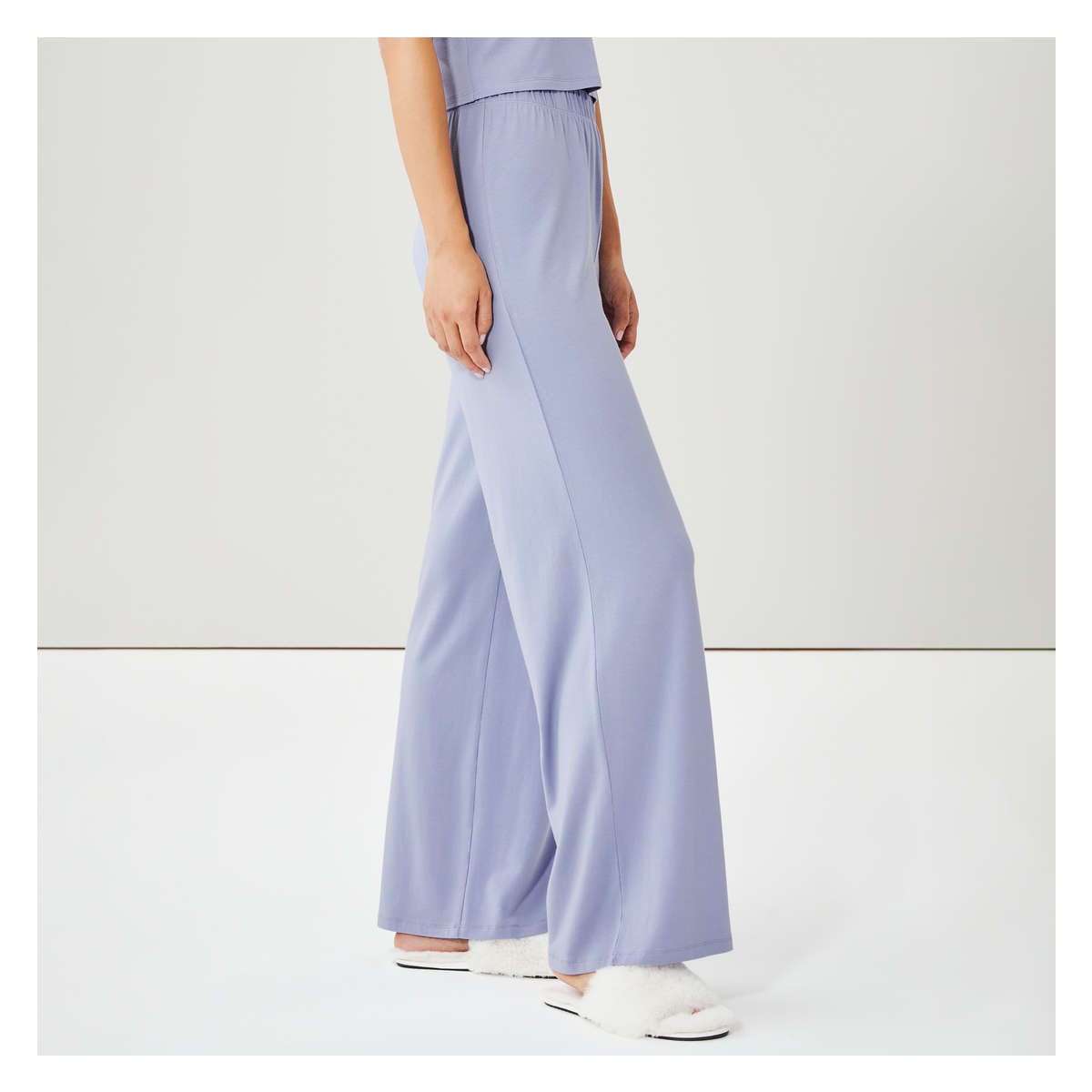 Wide Leg Pajama Pant in Dusty Blue from Joe Fresh